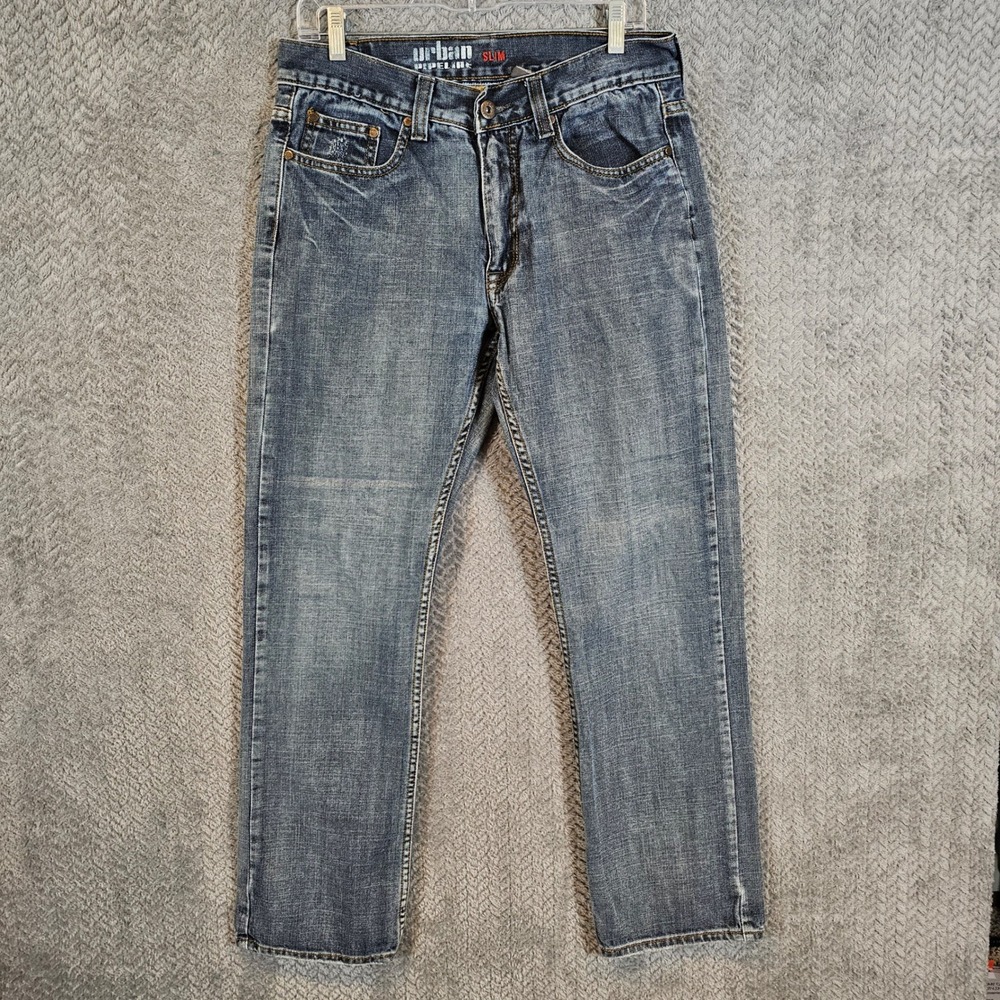 Urban Pipeline Slim Straight Leg Jeans Mens 32x32 Blue Medium Wash Denim Pants